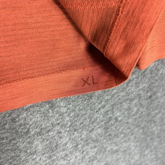 Lululemon Shirt Mens XL Orange Long Sleeve Metal Vent Henley Athleisure - Picture 9 of 12